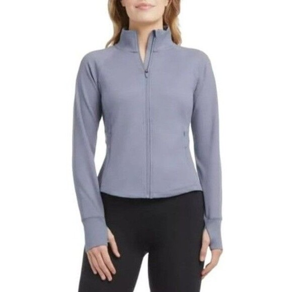 NWT Jockey Ladies'  Tulip Hem Yoga Jacket Fog Grey Size Medium - Picture 1 of 2